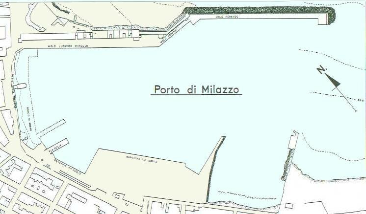 Cartina nautica del porto di Milazzo-Milazzo Port Map