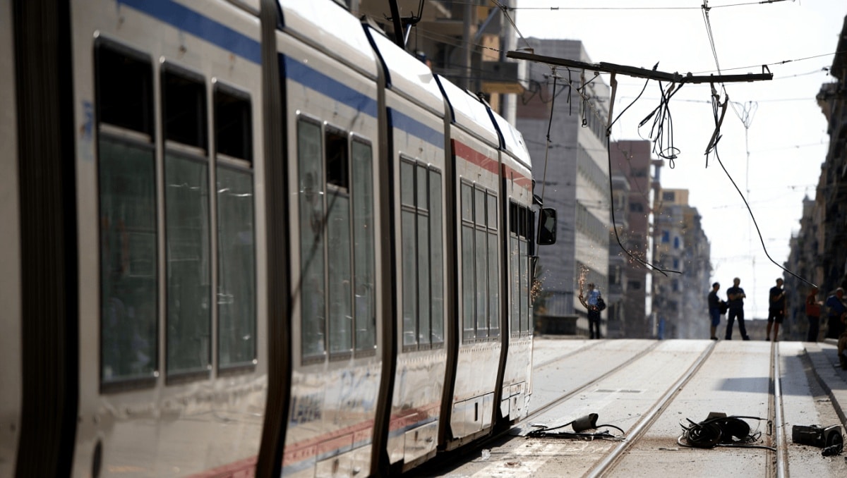 Camion con autoscala trancia cavi elettrici, tram bloccati a Palermo
